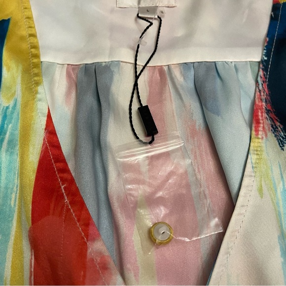 New! Milly Watercolor Brushstroke colorful Top In Multi 28136 - Picture 9 of 13